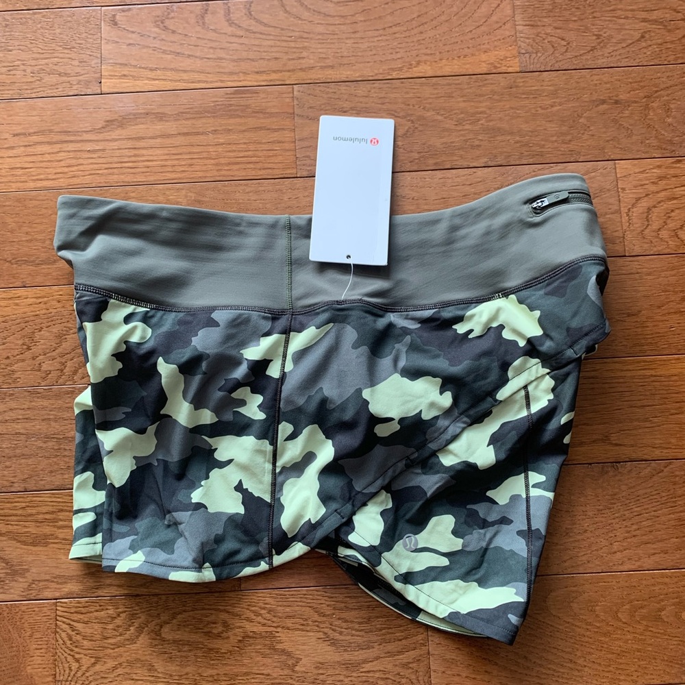 LULULEMON SPEED UP MR SHORT 4”-CAMO CRISPIN GREEN - Picture 5 of 11
